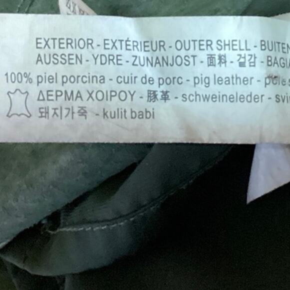 Zara Green 100% Suede Leather Zip Front Mini Casual A Line Mini Skirt Size M - Picture 5 of 5